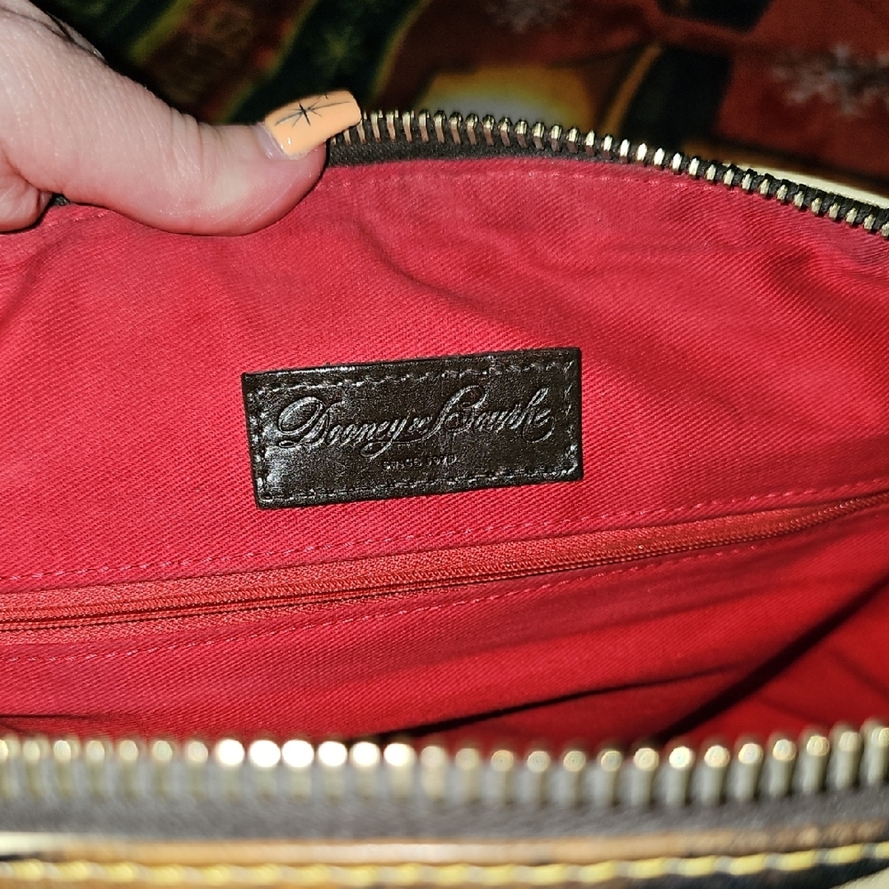 Dooney & Bourke Black, Cream & Brown Zebra-Stripe Leather Satchel - Picture 4 of 8